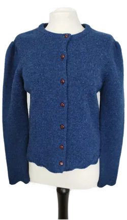 Laura Ashley - Strickjacke in blau aus reiner Wolle in Gr. M - Bild 1