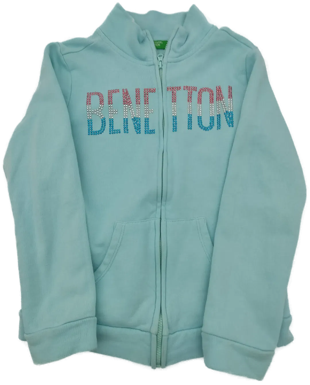  United Colors of Benetton Kinder Sweater Jacke mint Gr. M (130 cm) - Bild 1