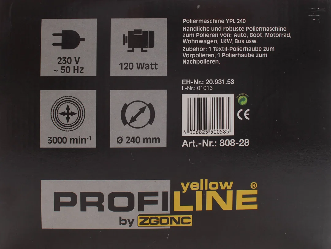 Zgonc Poliermaschine PROFILINE YPL 240 – 120W, Ø 240 mm, mit Zubehör & OVP – Bild 5