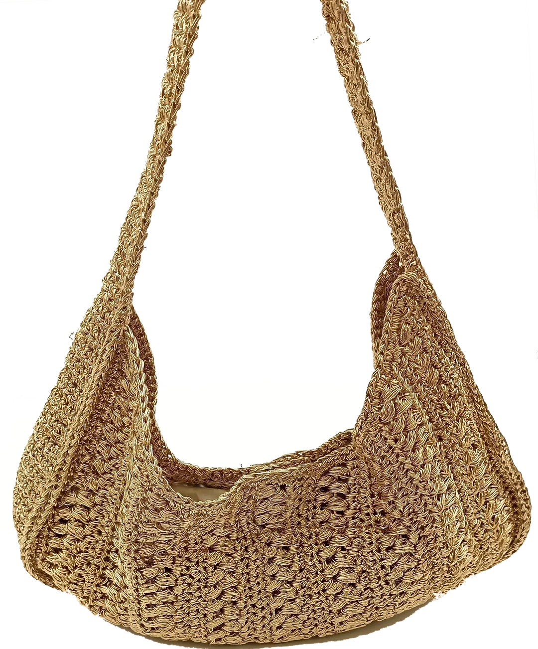 Zara Damen Basttasche Boho-Stiel gold – Bild 3