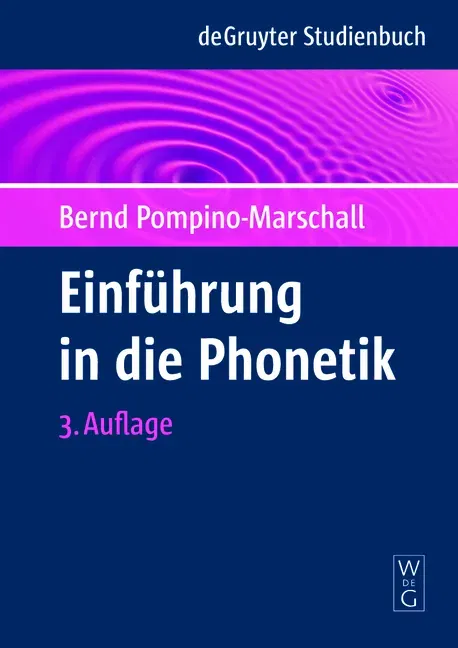 Einführung in die Phonetik - Bernd Pompino-Marschall - Bild 1