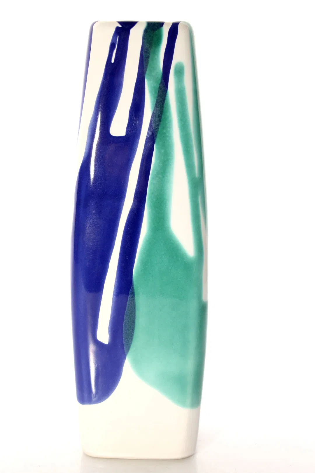 Gmundner Keramik Vase VKB Bank – Handgefertigte Designvase mit blau-grüner Glasur - Bild 1