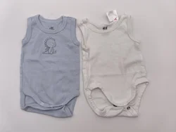 2er Set Baby-Body, Ärmellos, Gr. 56 – Vorschau 1