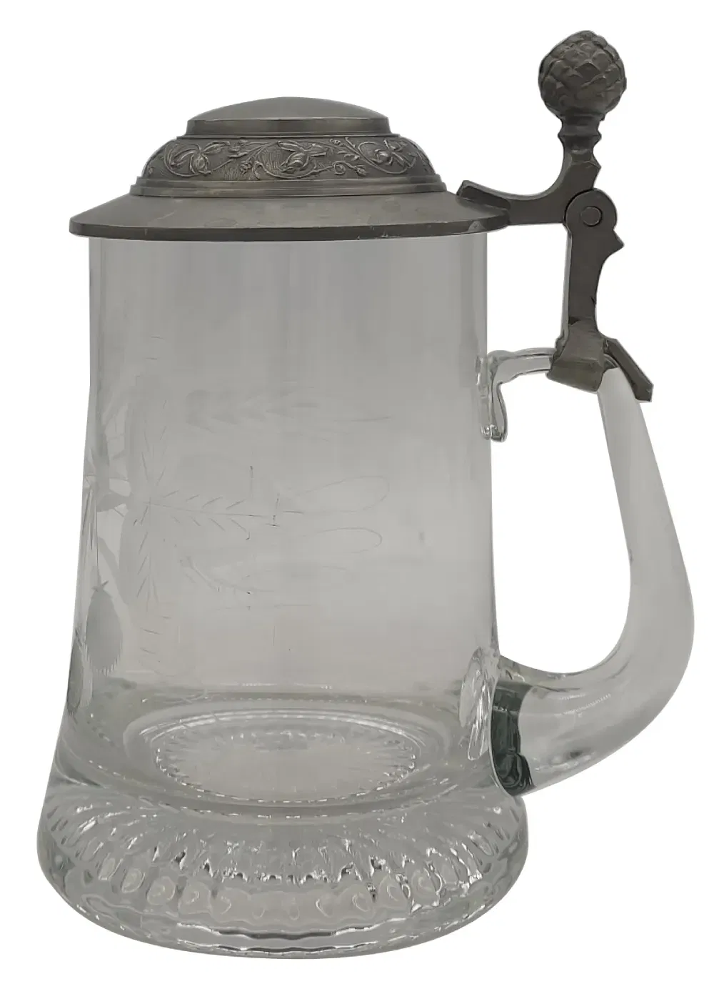 Bierkrug mit Deckel und Hopfenmotiv, Höhe 17cm - Bild 4