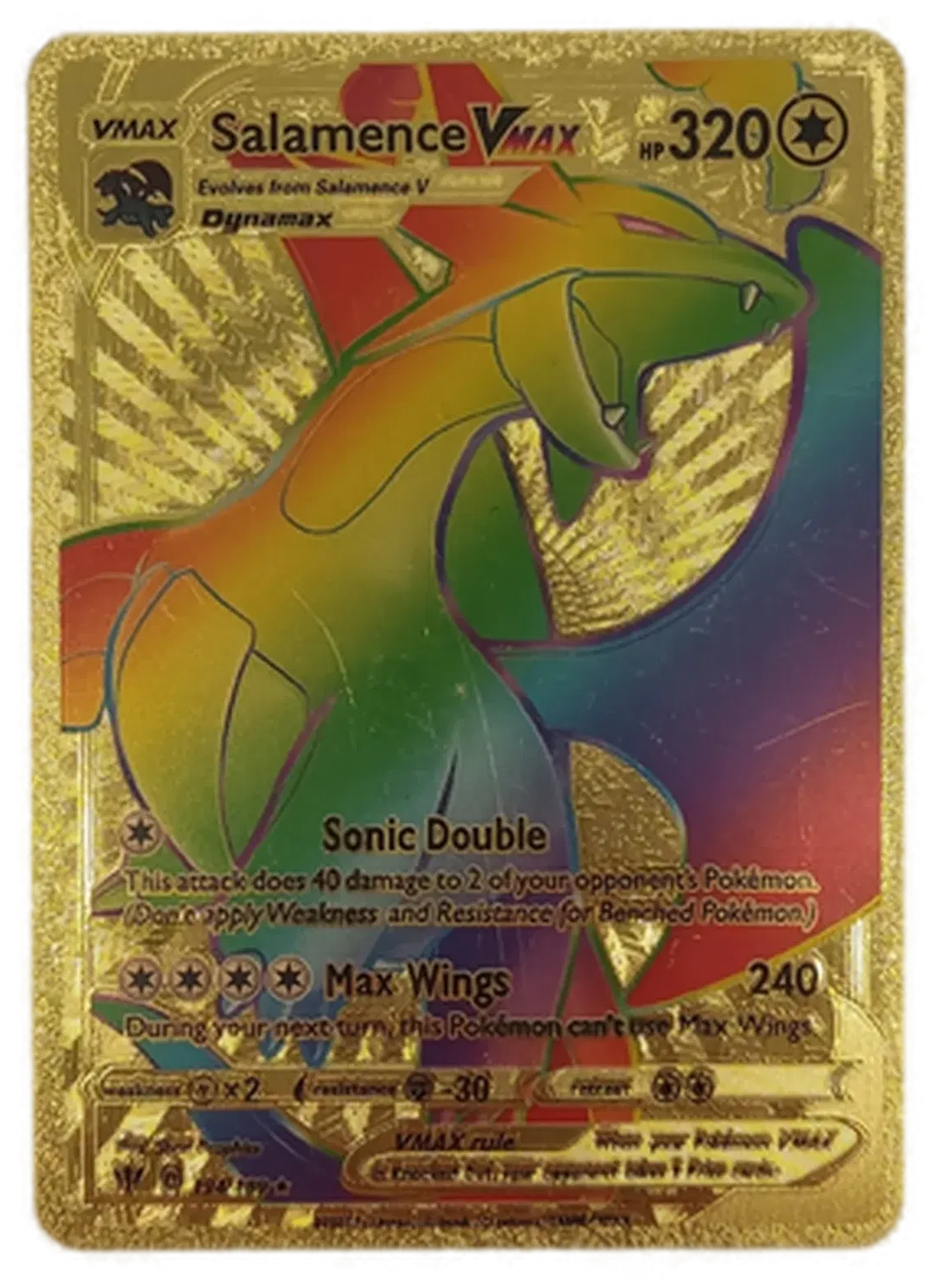 Pokémon Sammelkarte Goldfolie Vmax Salamence Vmax - Bild 1