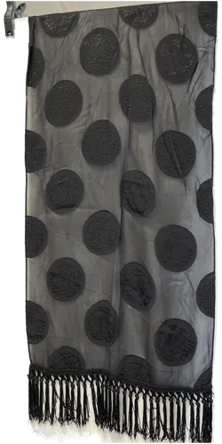 Italienischer Viskose-Schal mit Fransen - Hochwertige Qualität, 150cm, schwarz - Bild 2