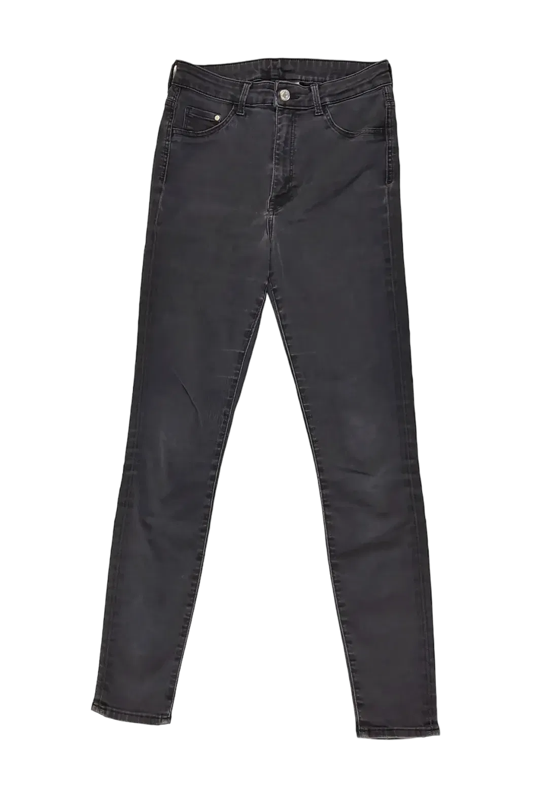 H&M High Waist Damen Jeggings Denim, dunkelgrau - Gr. S - Bild 1