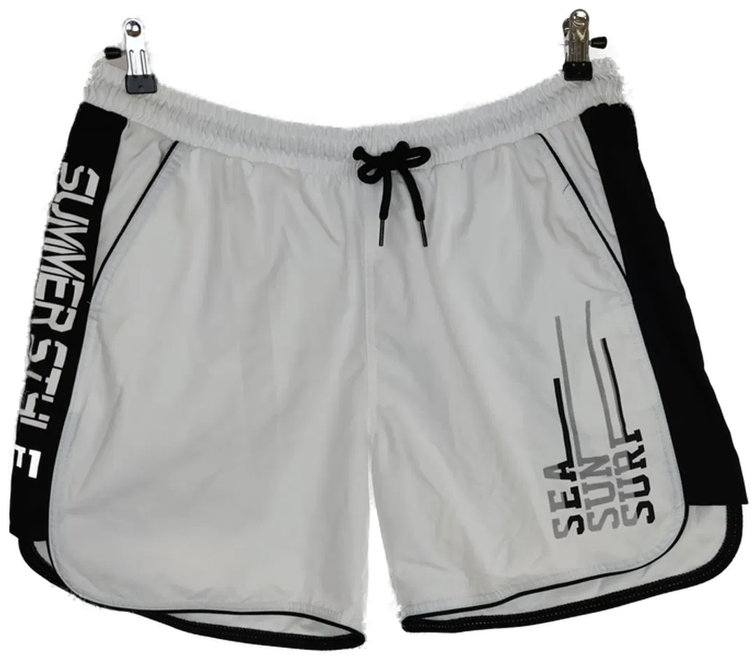 Beachwear Herren Badehose weiß/schwarz - XXL/54 - Bild 1