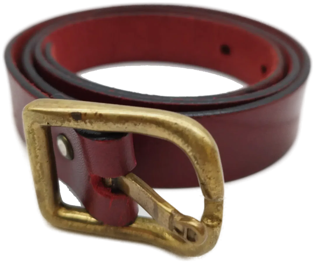 Roter Aigner Gürtel - 95 cm  / goldfarbiger Schmuck - Bild 4