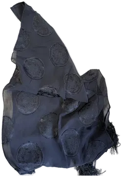 Italienischer Viskose-Schal mit Fransen - Hochwertige Qualität, 150cm, schwarz - Bild 3