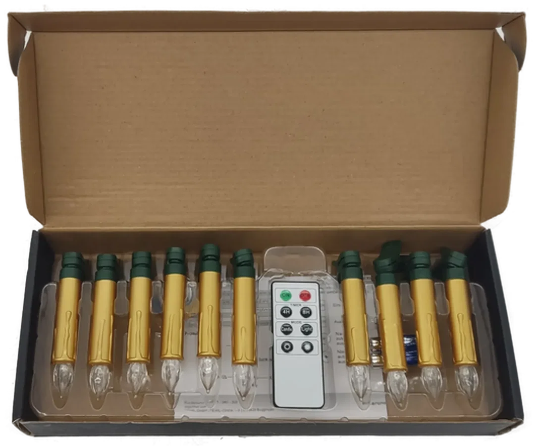 Lunartec 10er-Set kabellose LED-Weihnachtsbaum-Kerzen – Bild 4