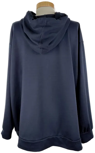 Sweater "Canda Premium", langarm mit Kapuze, dunkelblau mit Aufdruck, Größe XXL – Bild 3