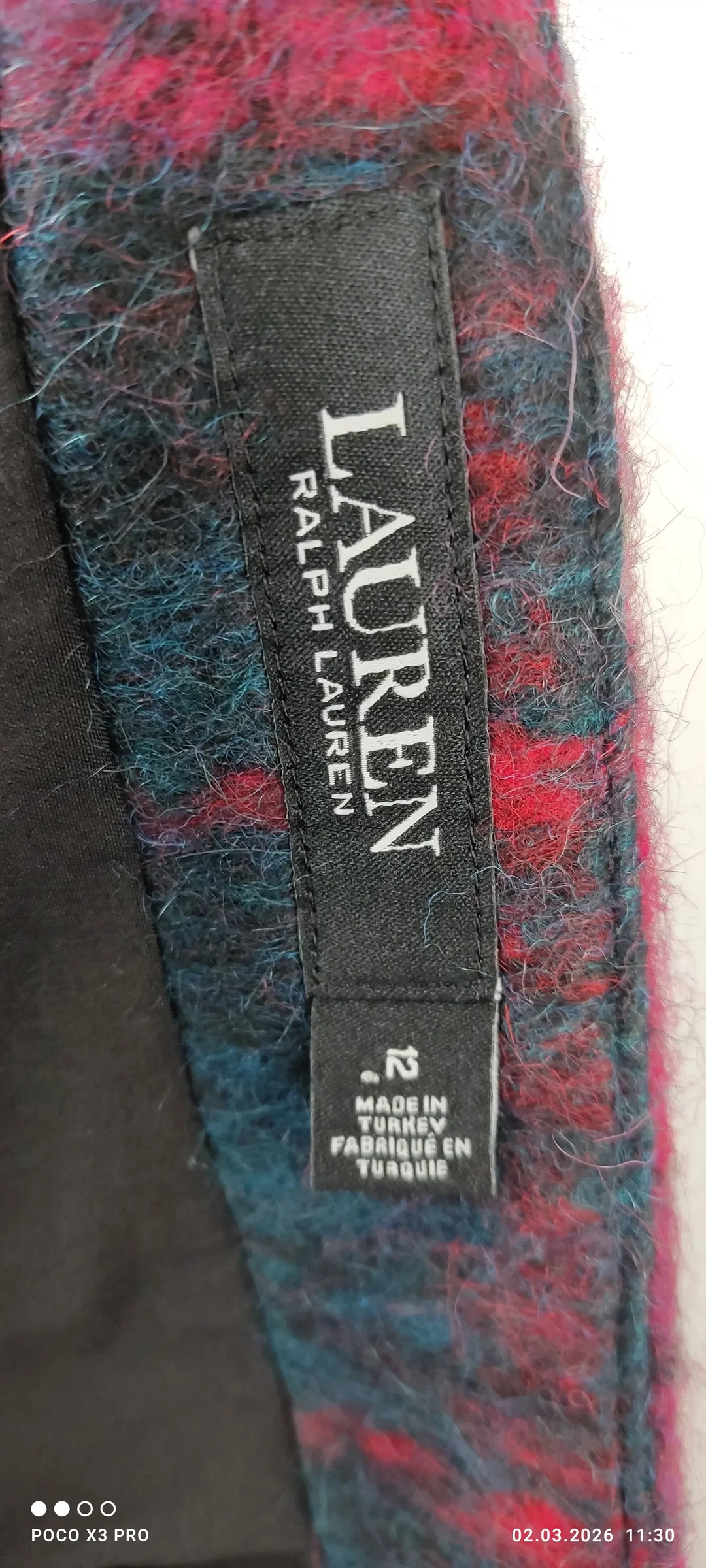 Mini-Bleistiftrock Ralph Lauren Mohair, Größe 44/46, Bundweite 88 cm – Bild 4