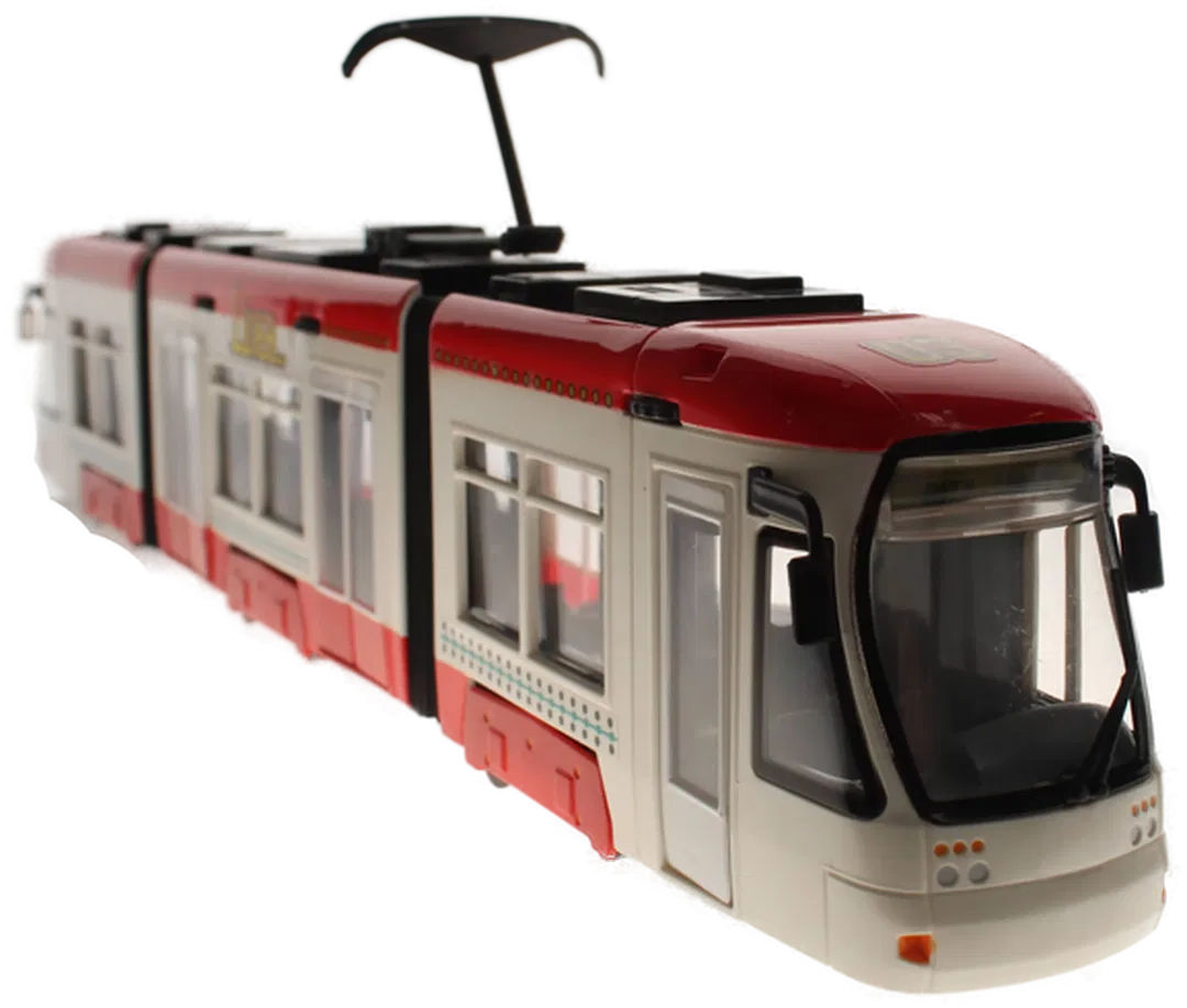 Dickie Straßenbahn „Liner“ – ca. 46 cm – Rot/Weiß – Türen beidseitig zu öffnen - Bild 1