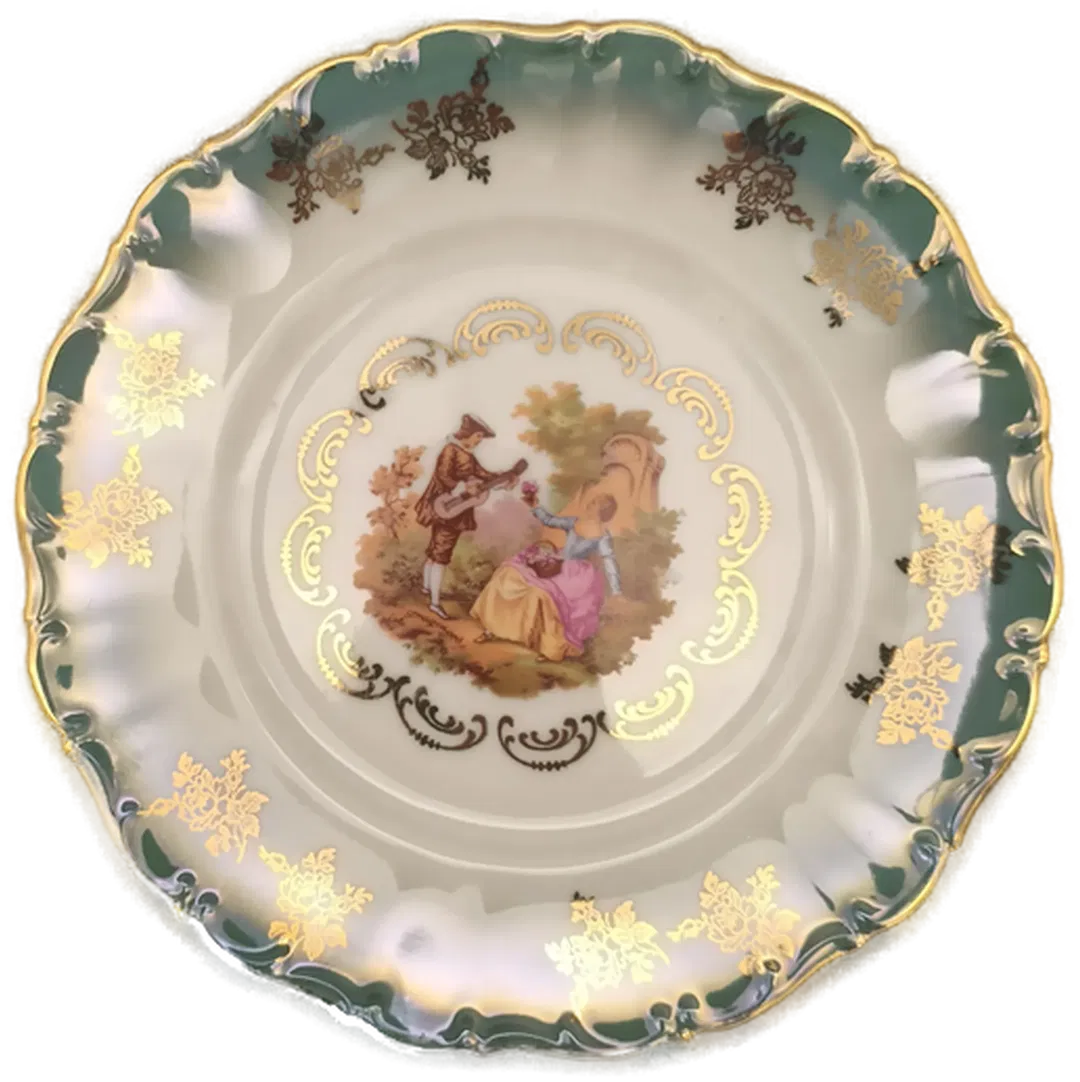 Seltmann Weiden Porzellanteller Durchmesser 19 cm Jean-Honoré fragonard sujet Goldrand - Bild 4