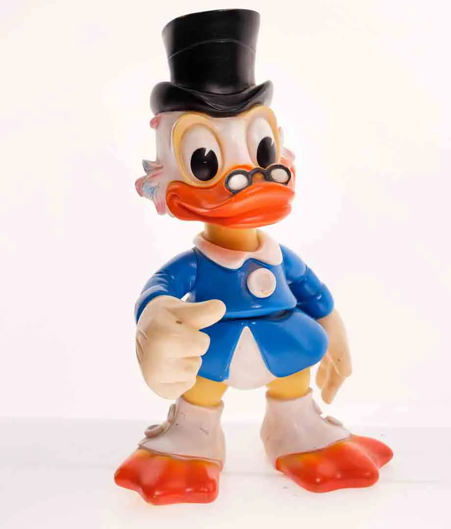Vintage Onkel Dagobert "Duck" Figur – Walt Disney Productions, 36 cm, Kunststoff – Bild 2