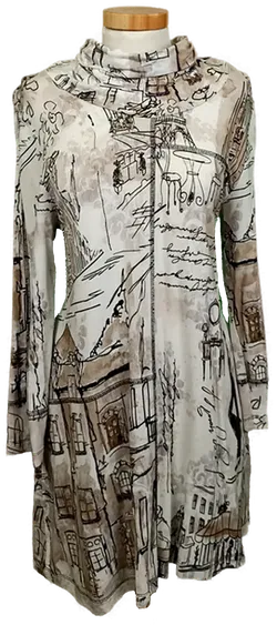 Dolcezza Damen 2-teiliges Co-Ord mit Midikleid und Jacke gemustert Gr. S - Bild 4