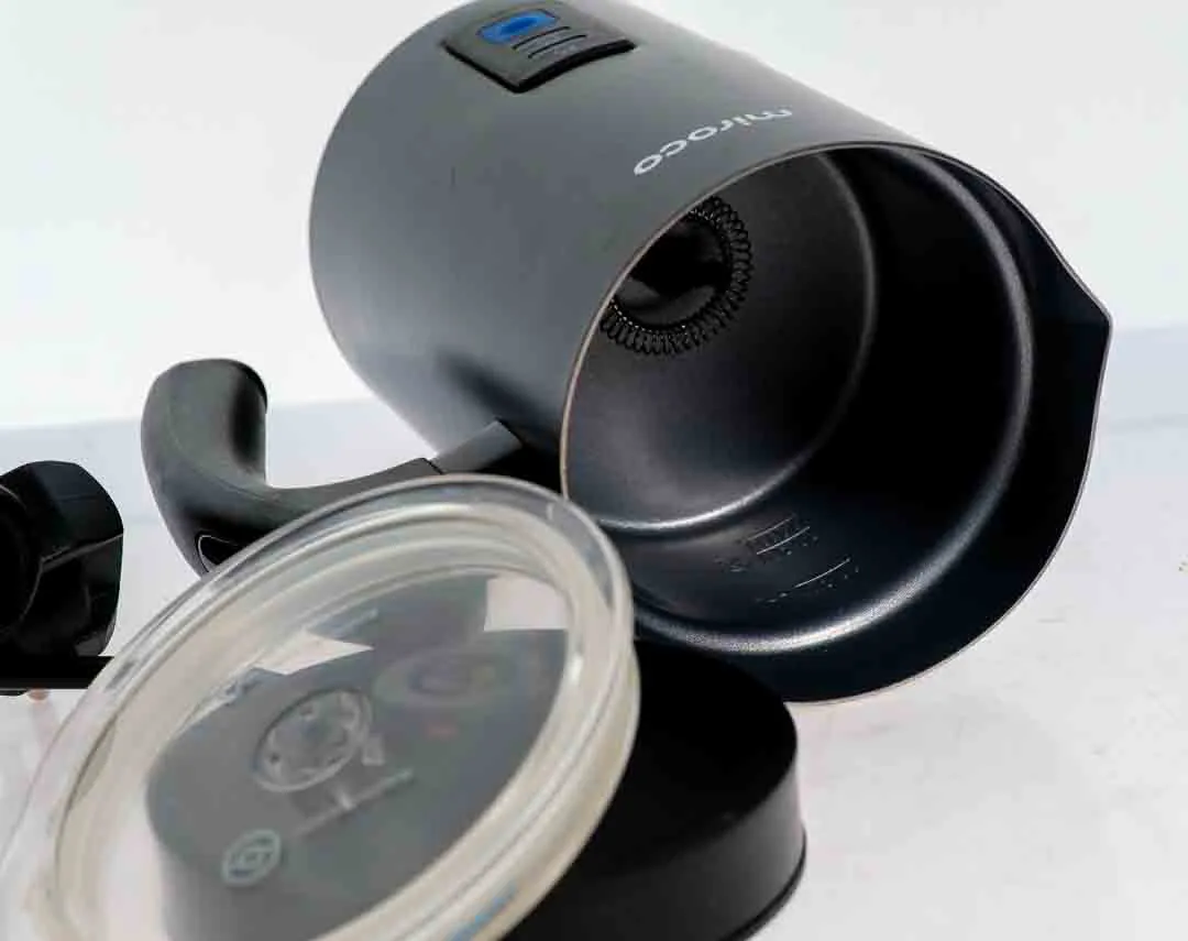 Miroco Elektrischer Milchaufschäumer Schwarz mit Heizfunktion – Bild 3