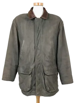 Angelo Litrico for C&A Herren Lederjacke, grün - Gr. XXL  - Bild 1