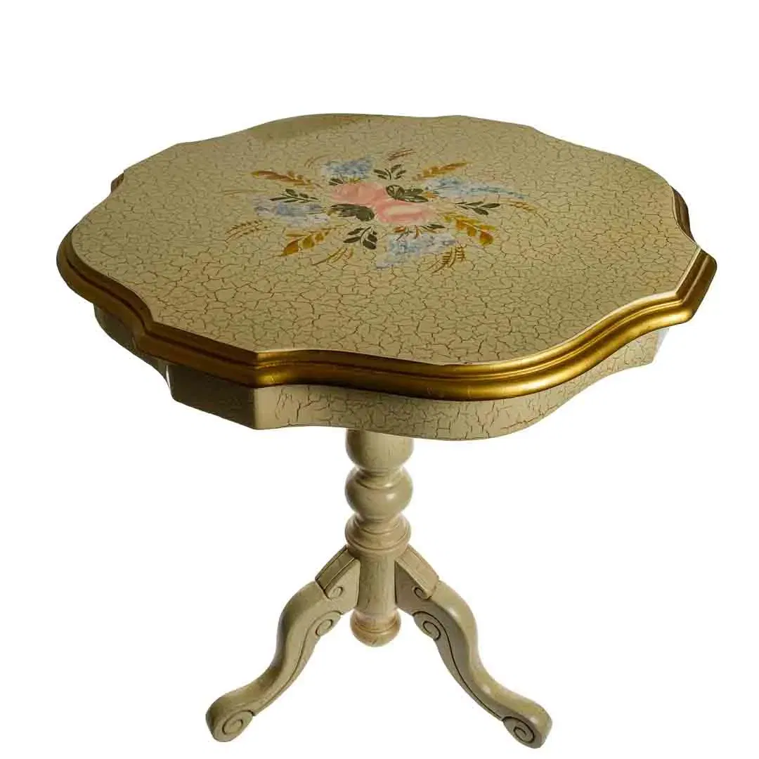 Beistelltisch, Holz, handbemalt im Antik‑Look, Landhausstil - Bild 1