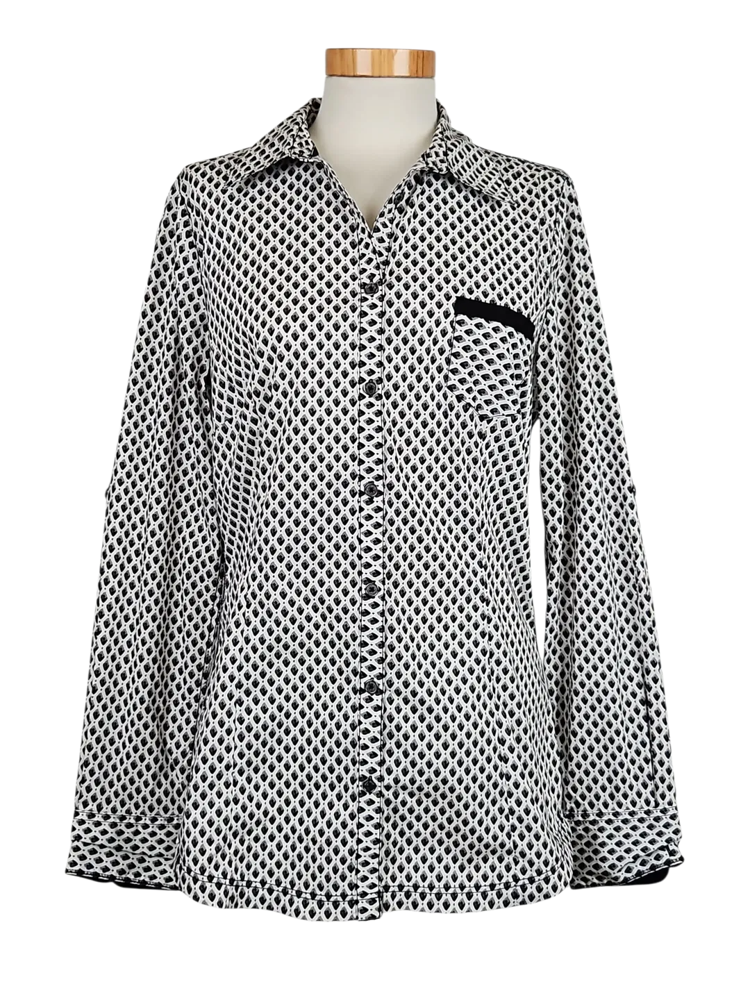 comma Damen Bluse, weiß/schwarz - Gr. M  - Bild 1