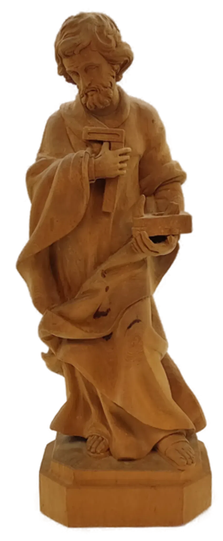 Heiligenfigur Hl. Josef als Handwerker aus Holz - Bild 4