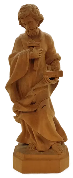 Heiligenfigur Hl. Josef als Handwerker aus Holz - Bild 1