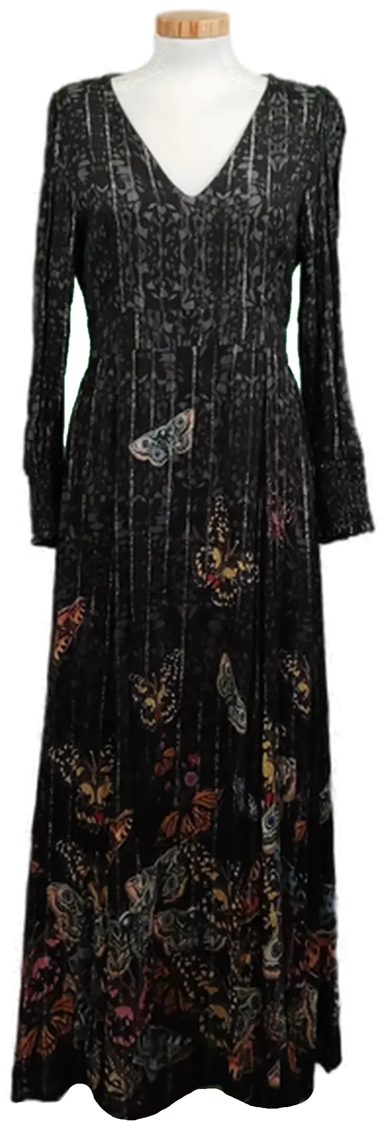 Desigual Damen Maxikleid schwarz mit Schmetterlinge Gr. XL – Bild 1