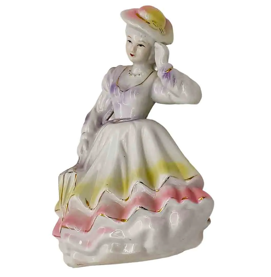 Elegante Porzellanfigur „Dame mit Hut und Schirm“ ca. 19 cm - Bild 4