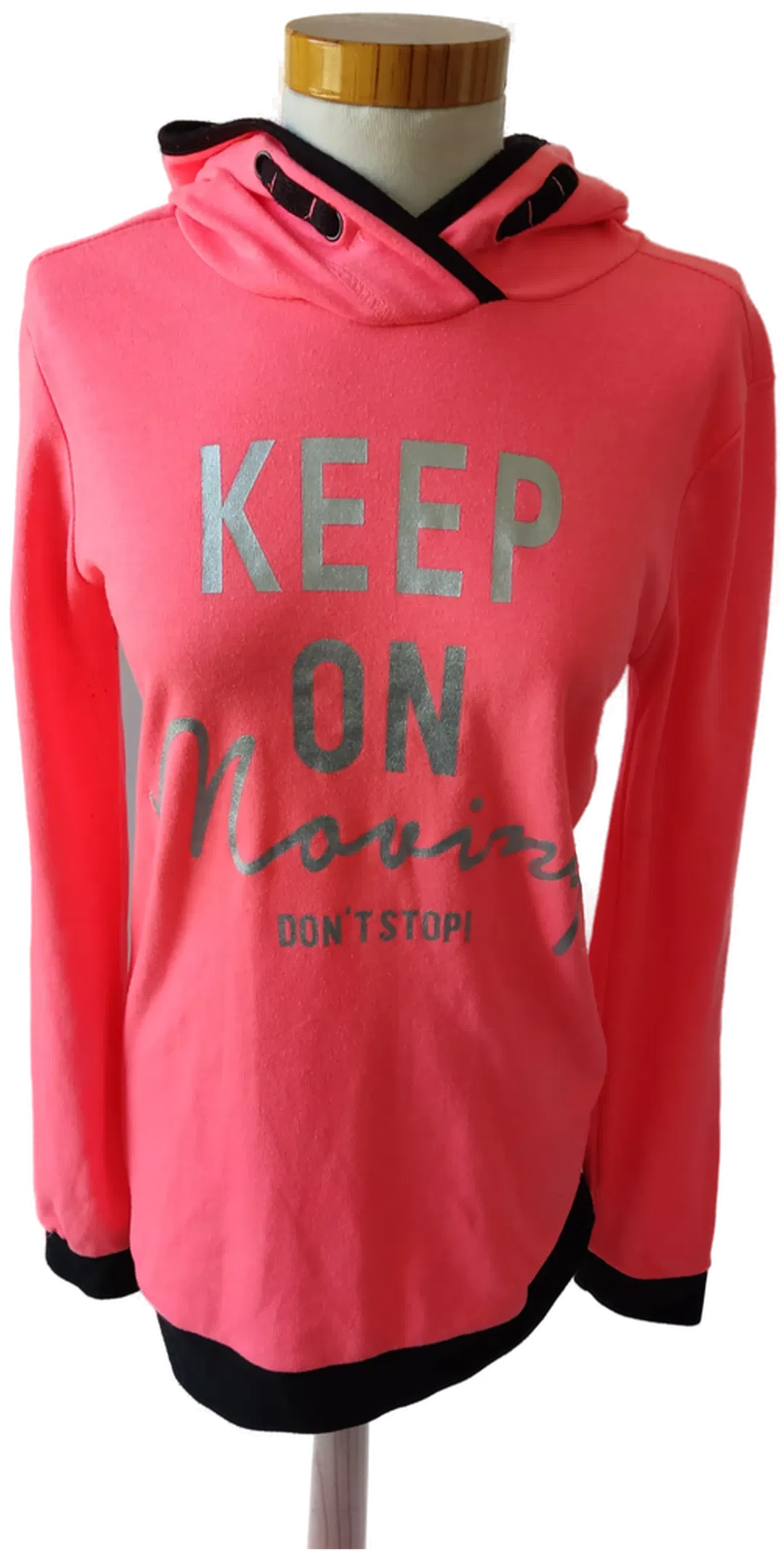 Y.F.K. Kinder Kapuzenpullover, neon-pink mit Aufdruck - Gr. 170/176 - Bild 4