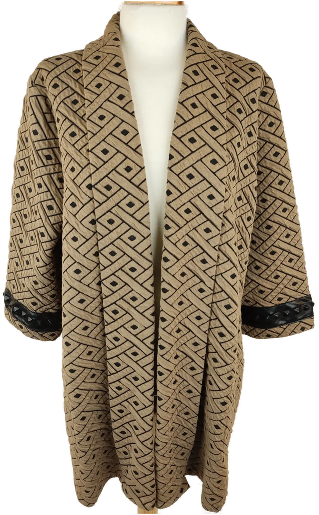 Club Voltaire by FLAMM Damenjacke im Kimonostil braun/schwarz gemustert - L/40 - Bild 1