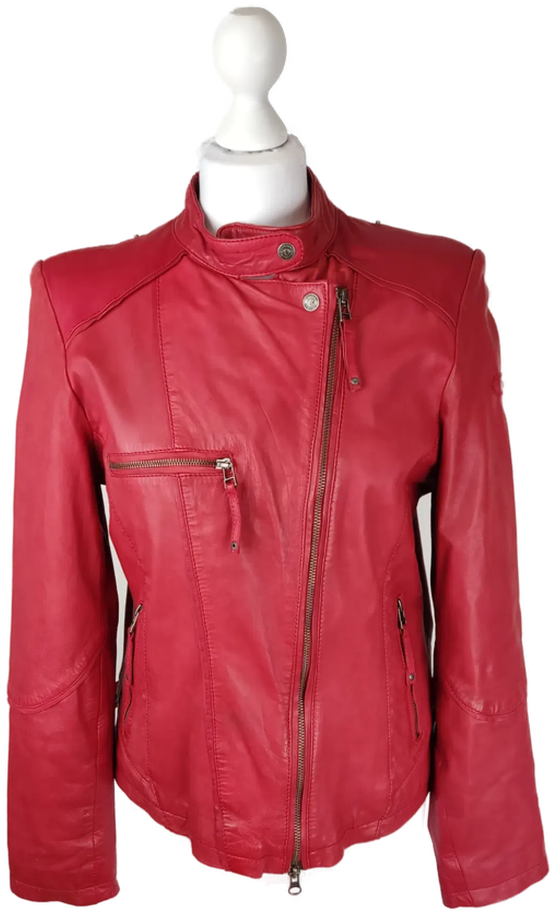 Damen-Lederjacke Cabrini Rot | Vintage-Charme - Bild 4