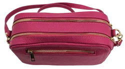 GENUINE LEATHER Damen Umhängetasche - rosa - Bild 4