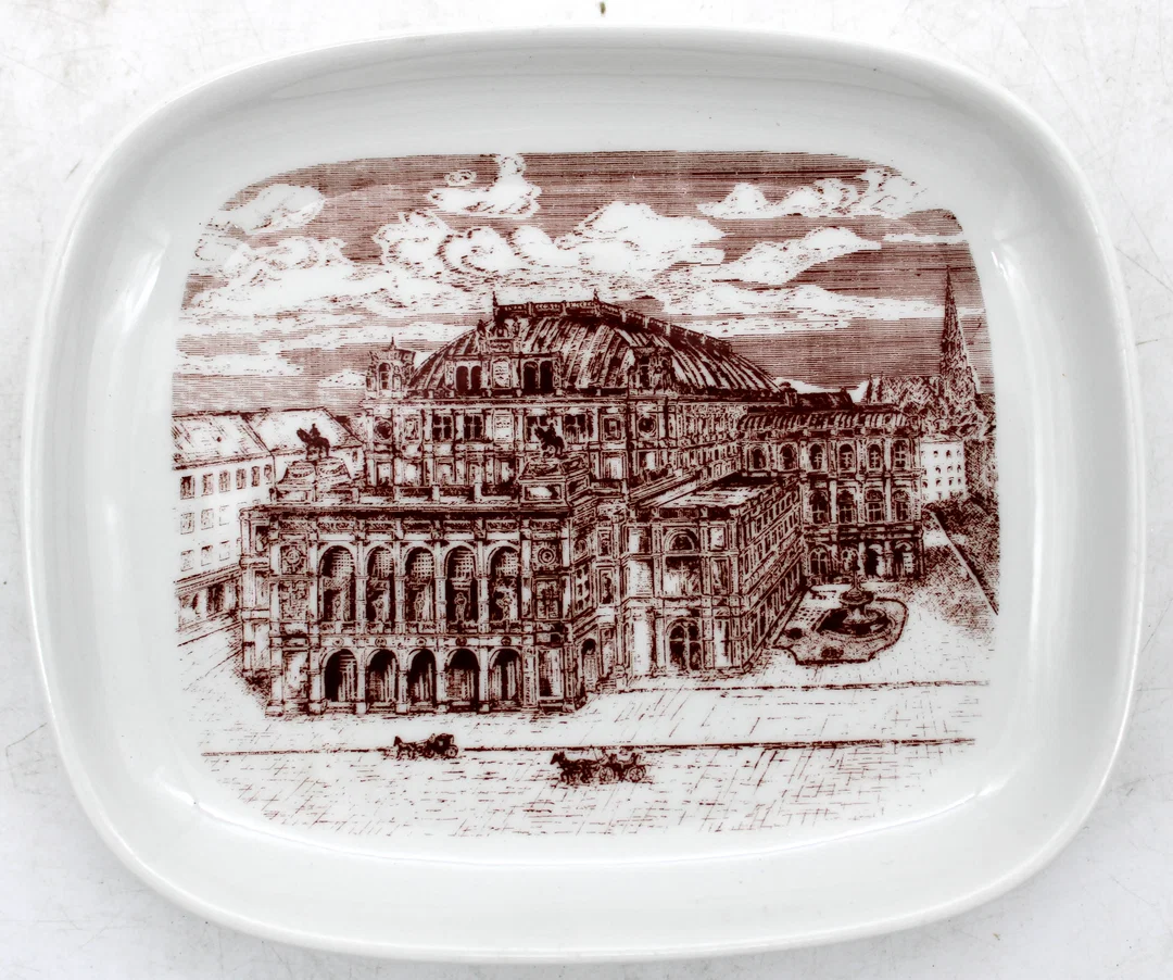 Lilien Porzellan Austria – Schale mit Motiv „Wien Staatsoper“ – 15 x 12,5 cm, handbedruckt - Bild 1