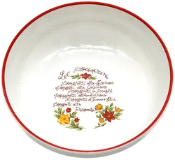 Italienisches Pasta-Set – 10 tiefe Nudelteller & 2 große Pastaschüsseln mit Rezeptmotiven, Keramik - Bild 2