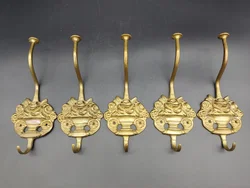 5er-Set Vintage Garderobenhaken aus Messing – Vorschau 5