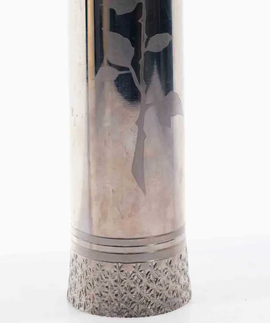 Vase "Roses" Chrom-Edelstahl, Vintage – Bild 2