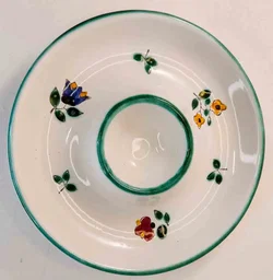 Gmundner Keramik Eierbecher mit Ablage Streublumenmuster Handbemalt Ø 12,4 cm - Bild 3