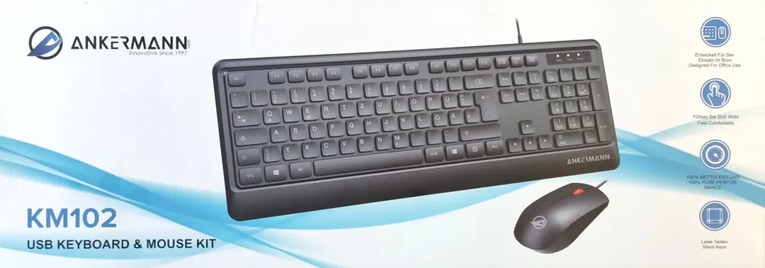 Ankermann KM102 - USB Keyboard & Mouse KIT  - Bild 1