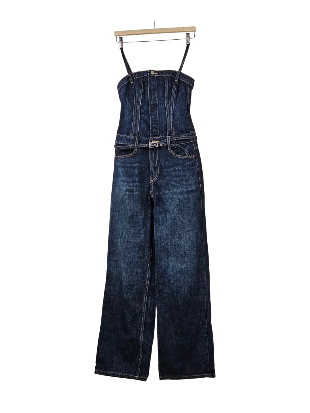 ZARA Damen Jeans-Jumpsuit, dunkelblau - Gr. S / 36 - Bild 1