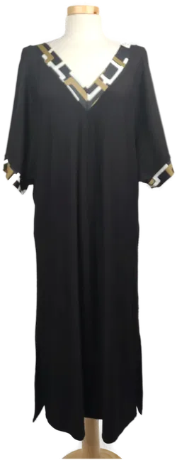 Renate Male Damenkleid midi schwarz mit V-Ausschnitt- M/38 - Bild 1