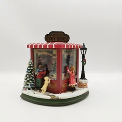 Santa`s Toy Shop, nostalgische Weihnachtsspieluhr mit Licht und Bewegung  – Vorschau 3