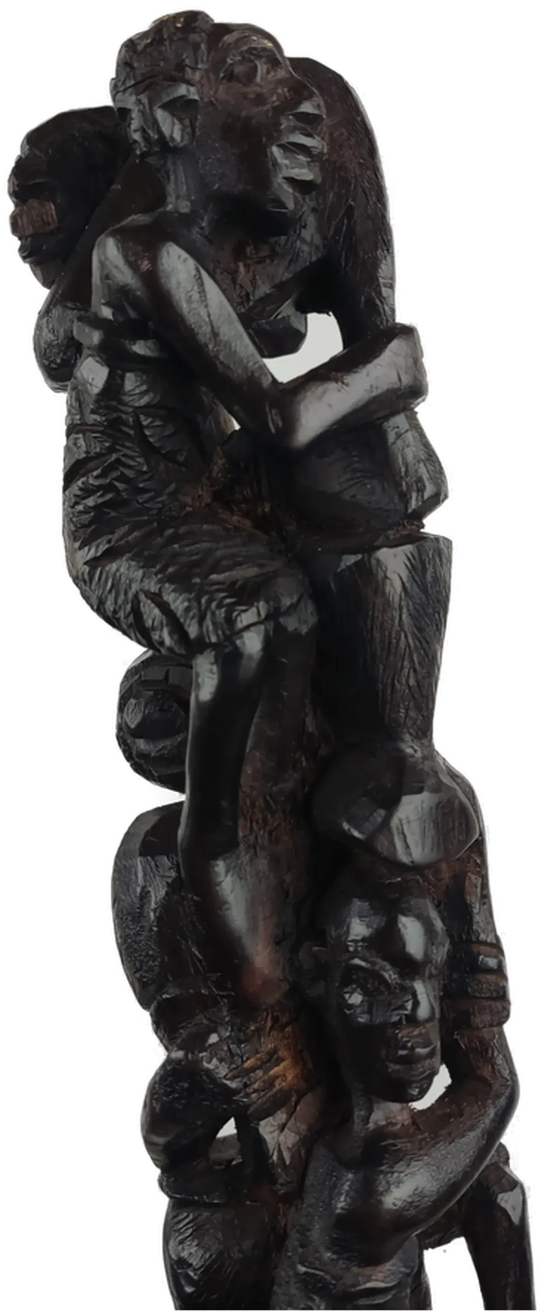 Makonde Lebensbaum Ebenholzfigur schwarz - 111 cm – Bild 8