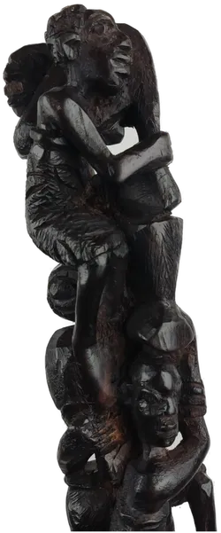 Makonde Lebensbaum Ebenholzfigur schwarz - 111 cm - Bild 8