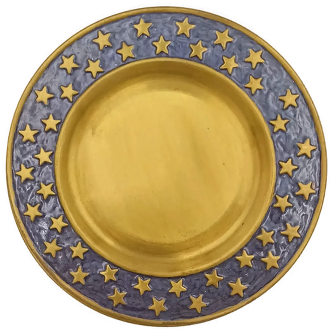 Weihnachtlicher Kerzenteller aus Messing Ø 17,5 cm - Bild 1