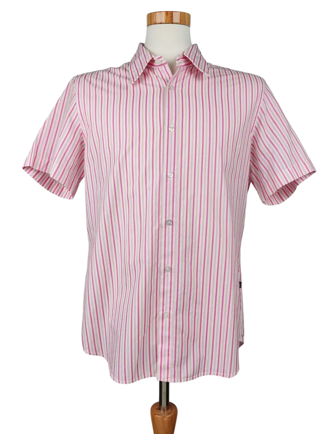 Hugo Boss Herren Kurzarmhemd, weiß/rosa - Gr. L - Bild 4