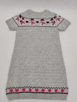 Dopo Dopo Kinder Strickkleid grau/gemustert Gr. 128 - Bild 2