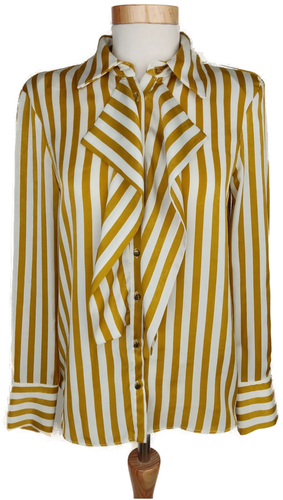 Zara Damen Bluse senfgelb/weiß gestreift - S/36 - Bild 1