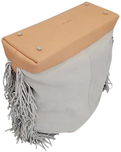 Max V. Koenig Damen Handtasche mit Fransen, grau/creme - Höhe ca. 50 cm - Bild 3