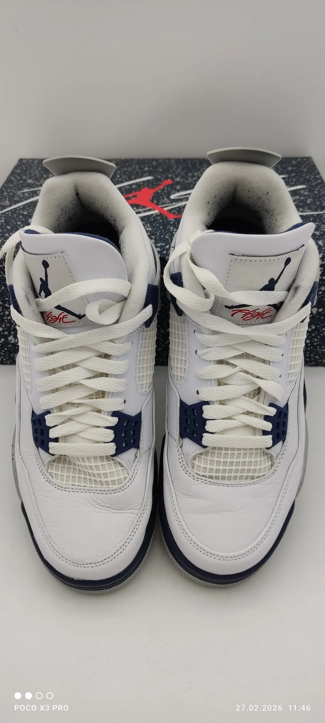 Air Jordan 4 Retro White/Midnight Navy für Herren, Größe 40 - Bild 1